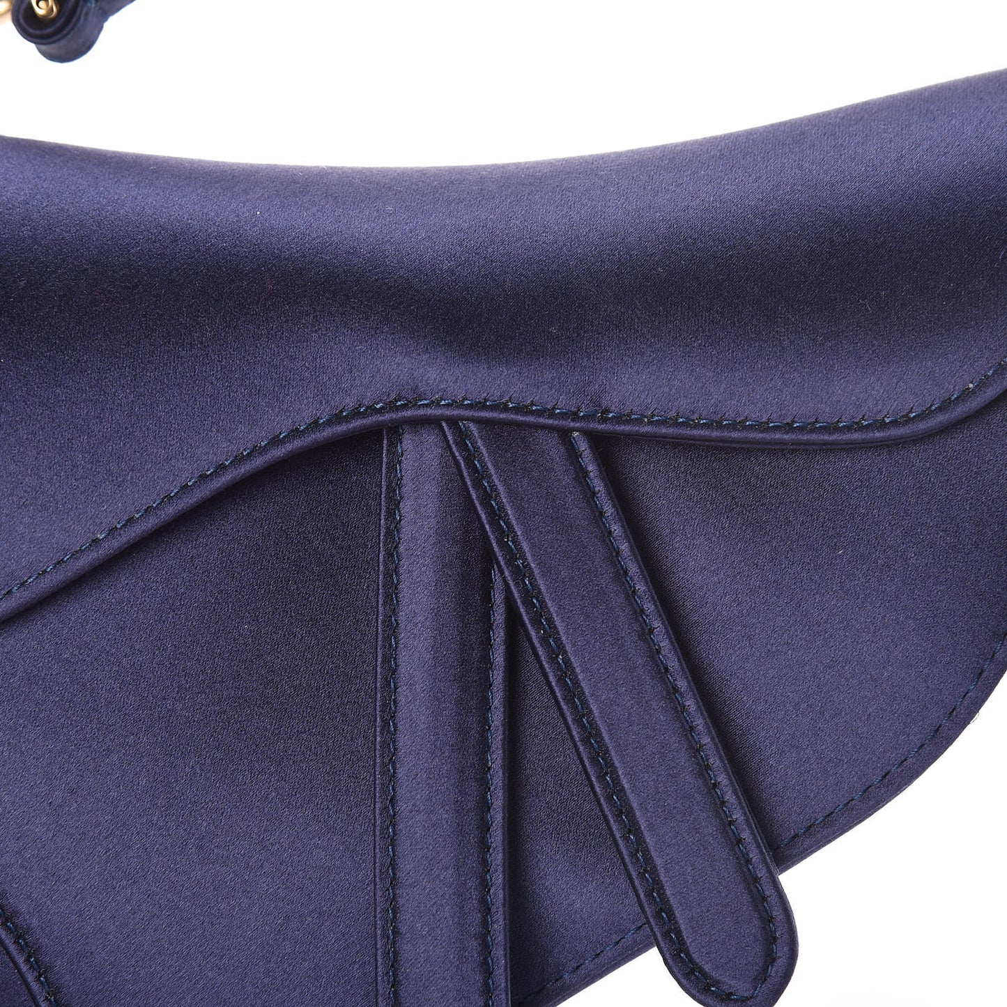 Satin Crystal Mini Saddle Bag Blue