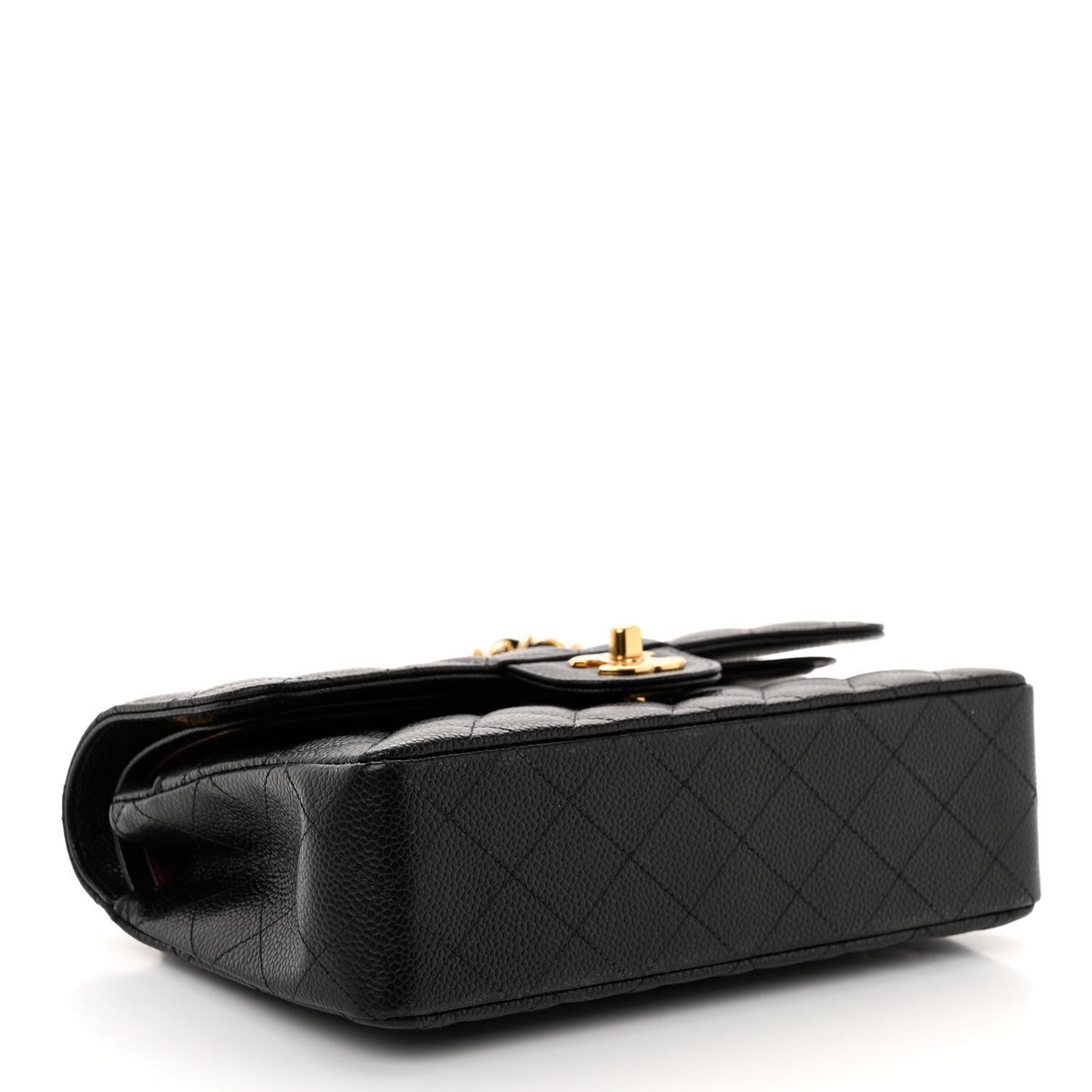 Caviar Quilted Small Double Flap Black