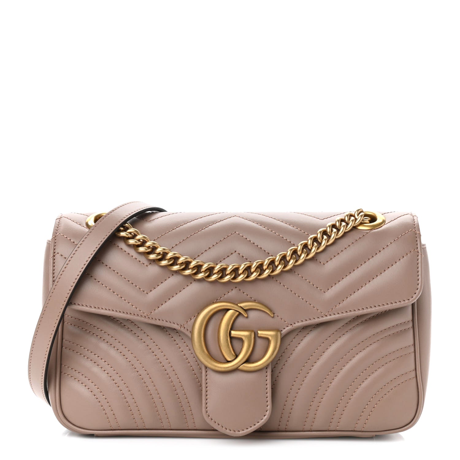 Gucci Calfskin Matelasse Small GG Marmont Shoulder Bag Porcelain Rose 1 of 11