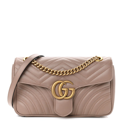 Gucci Calfskin Matelasse Small GG Marmont Shoulder Bag Porcelain Rose 1 of 11