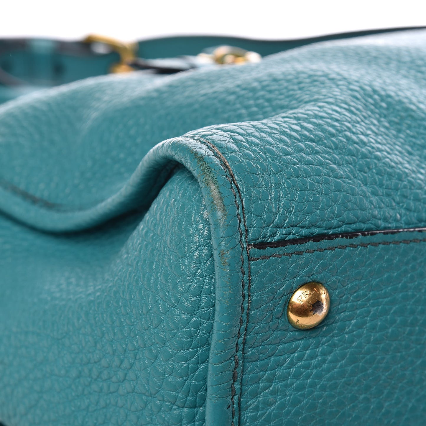 Vitello Daino Shopping Satchel Voyage Turchese