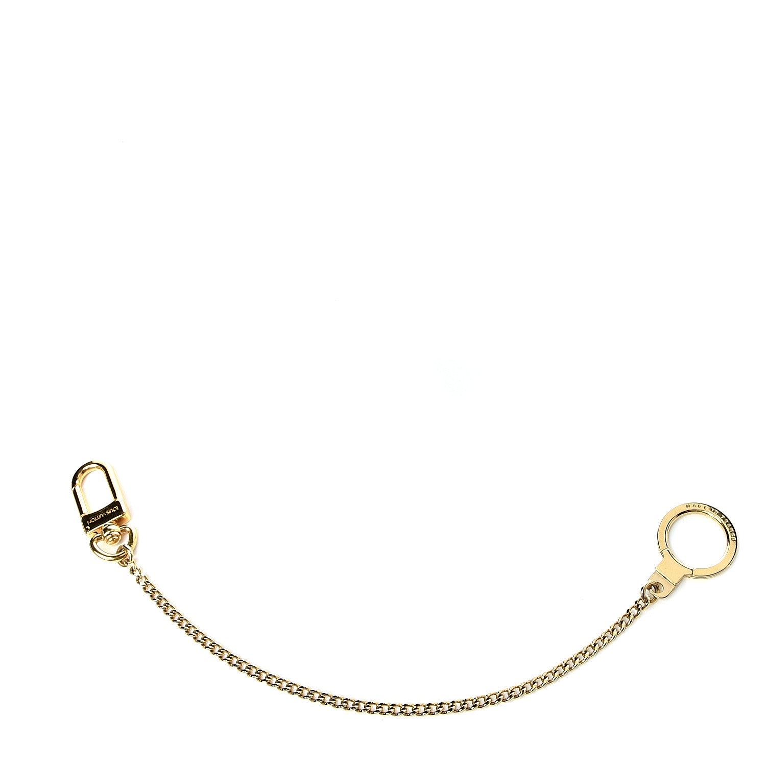 Louis Vuitton Metal Pochette Extender Key Ring Chain Gold 1 of 5