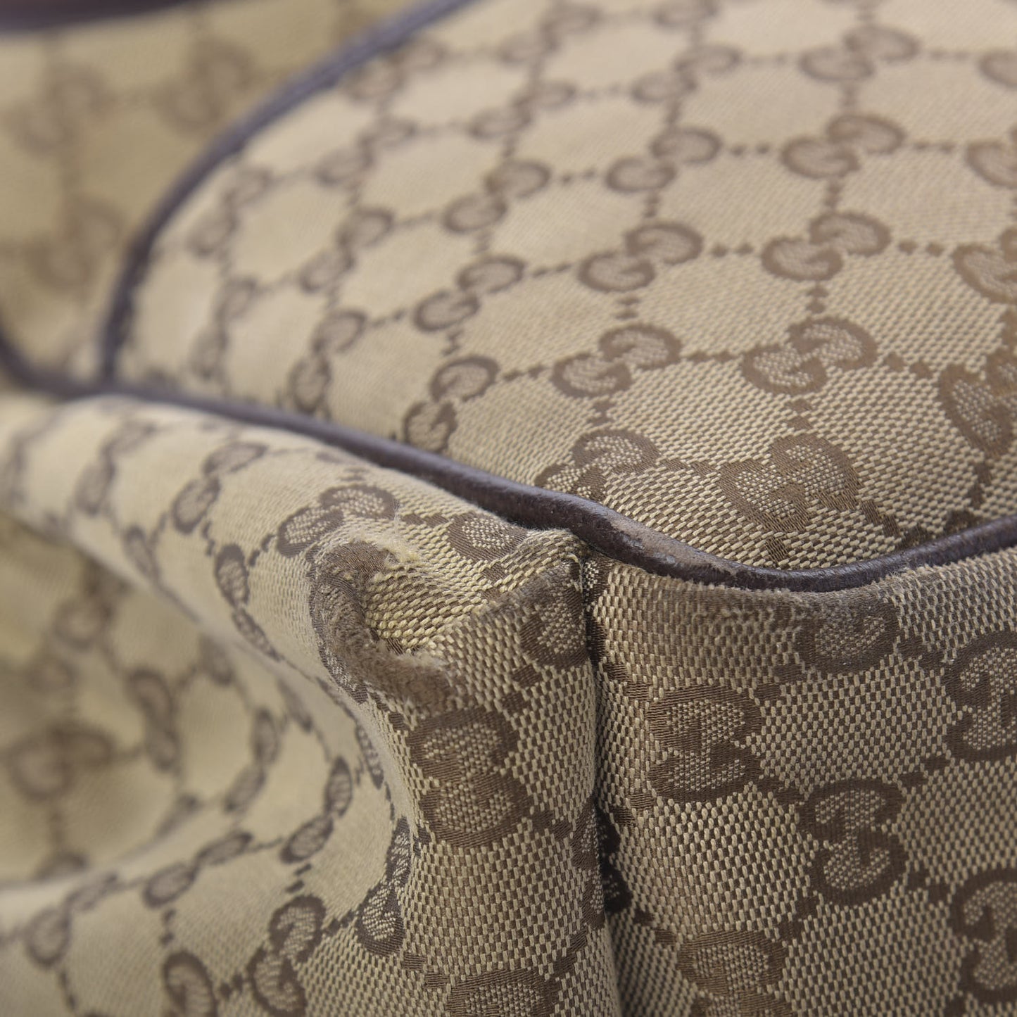 Monogram Natural Pigskin Large Diaper Bag Beige Ebony Cocoa Dark Chocolate