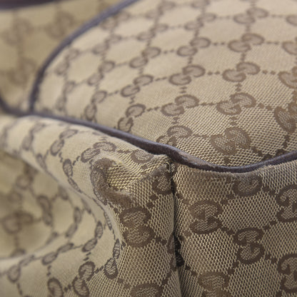 Gucci Monogram Natural Pigskin Large Diaper Bag Beige Ebony Cocoa Dark Chocolate 21 of 23