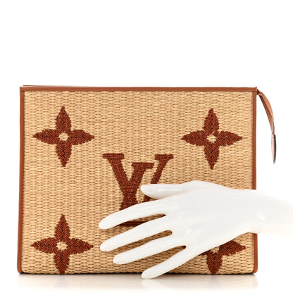 Louis Vuitton Raffia Monogram Giant Toiletry Pouch 26 Tan 2 of 9