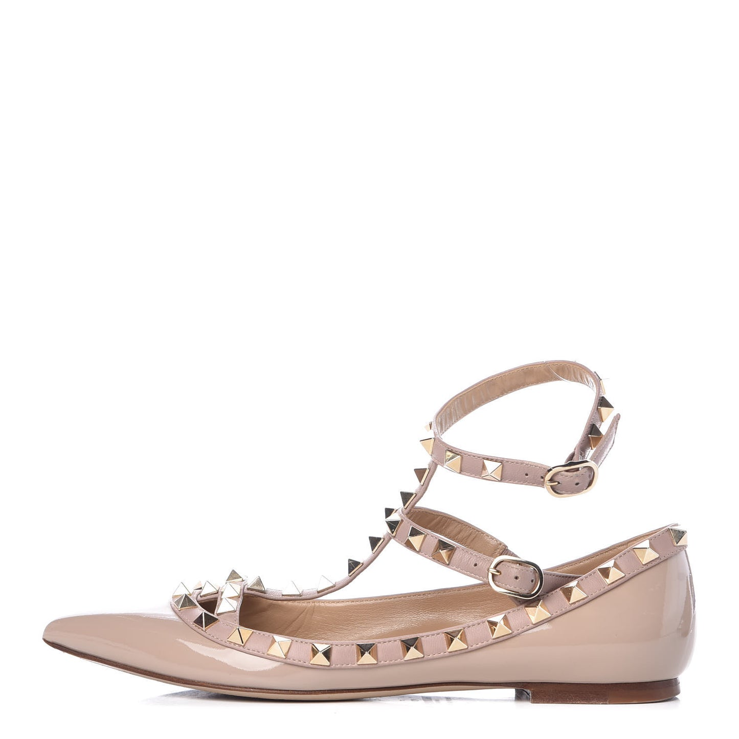 Patent Rockstud Cage Ballerina Flats 35 Poudre