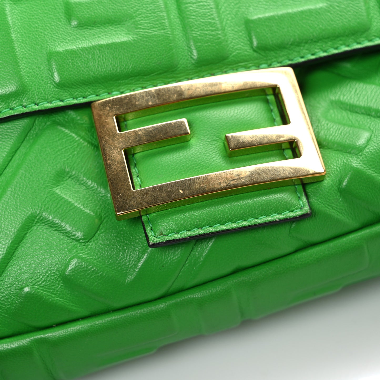 Nappa FF 1974 Embossed Baguette Tomatillo