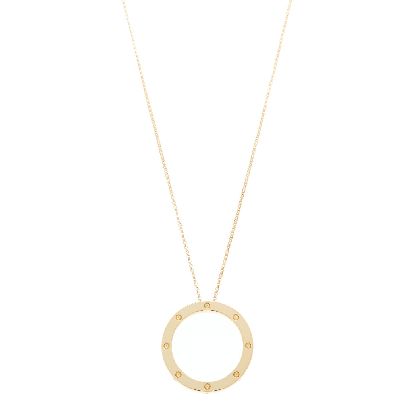 18K Yellow Gold Pois Mois Small Circle Pendant Necklace