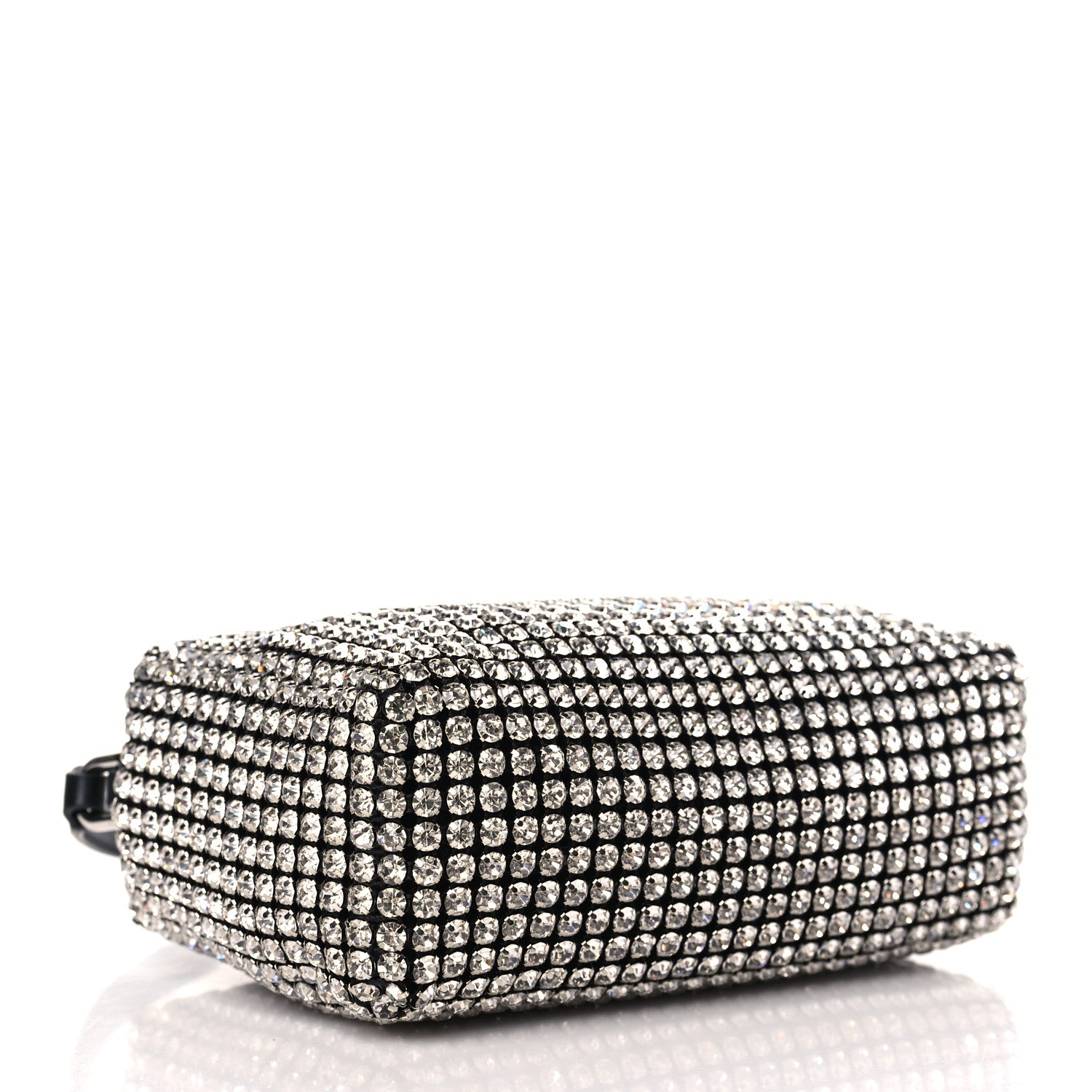 Alexander Wang Mesh Crystal Rhinestone Mini Heiress Pouch Black Silver 4 of 9
