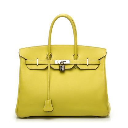 Hermes Epsom Candy Birkin 35 Lime Gris Perle 1 of 24