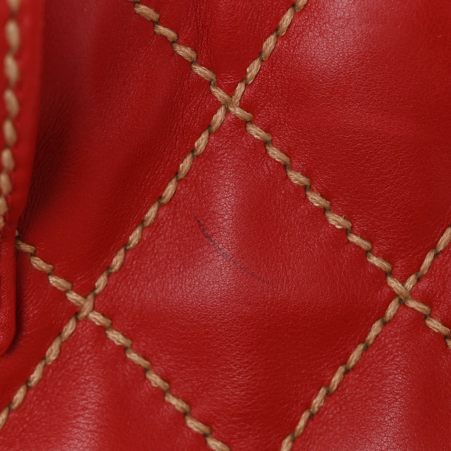 Calfskin Wild Stitch Tote Red