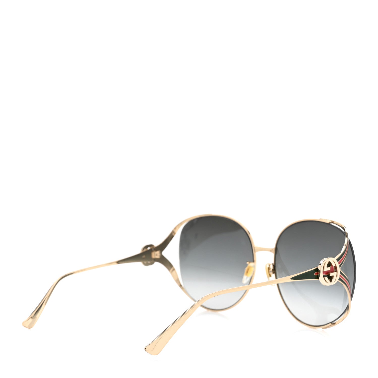 Gucci Metal Oversized Round Frame GG0225S Sunglasses Gold 4 of 6