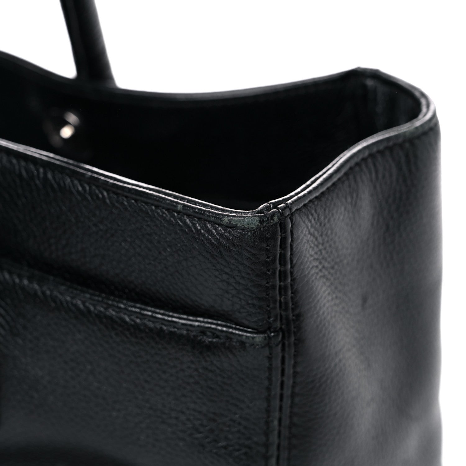 Chanel Calfskin Mademoiselle Lock Cerf Executive Shopper Tote Black 18 of 23