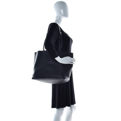 Prada Vitello Daino Etiquette Shopping Bag Black 2 of 12
