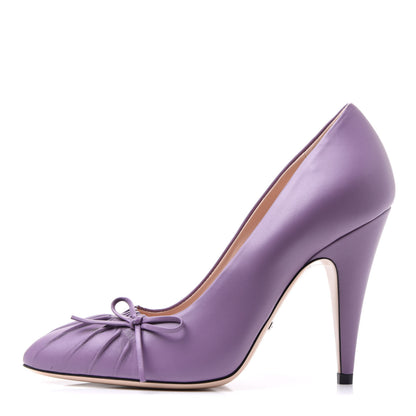Gucci Nappa Bow High Heel Pumps 36 New Lavender 1 of 7