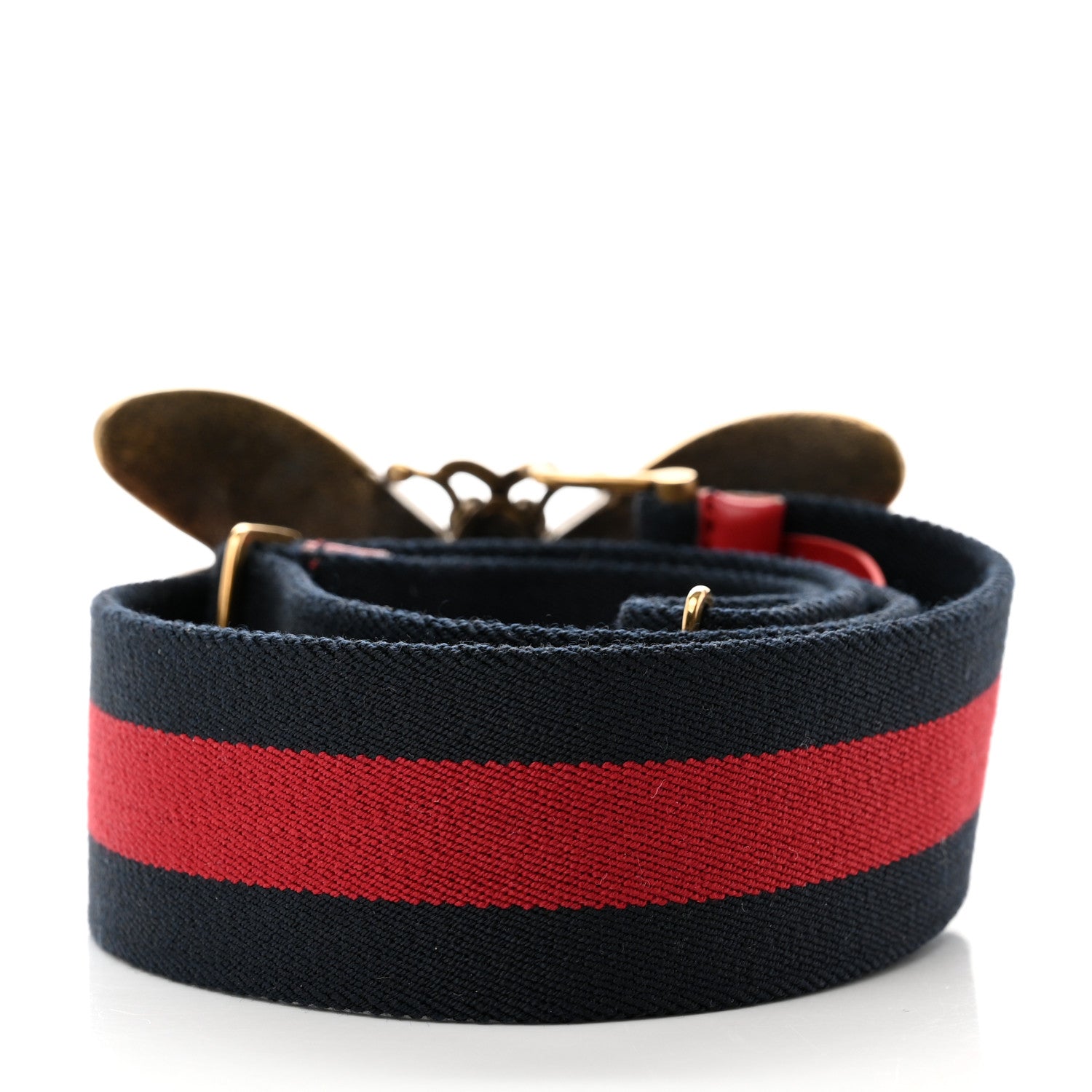 Gucci Web Queen Margaret Bee Belt 75 30 Red Navy 2 of 4
