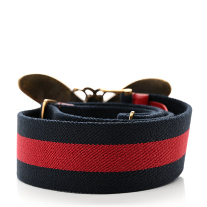 Gucci Web Queen Margaret Bee Belt 75 30 Red Navy 2 of 4