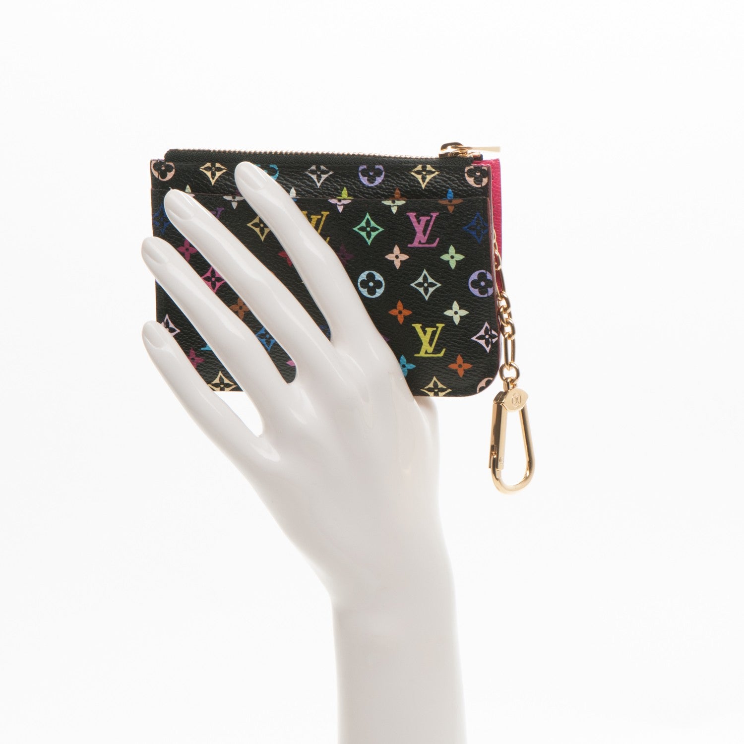 Louis Vuitton Monogram Multicolor Key Pouch Black Grenade 2 of 6