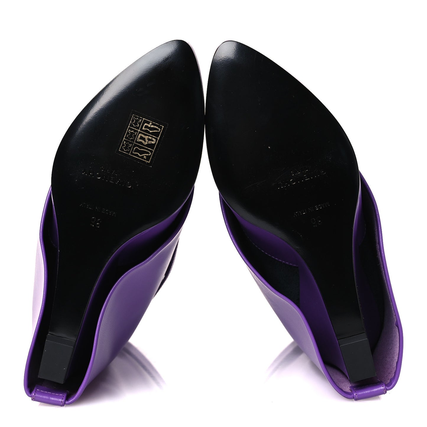 Calfskin Shark Lock Ankle Boots 35 Ultraviolet