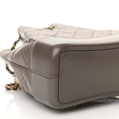 Chanel Aged Calfskin Quilted Small Gabrielle Backpack Grey 9 of 10