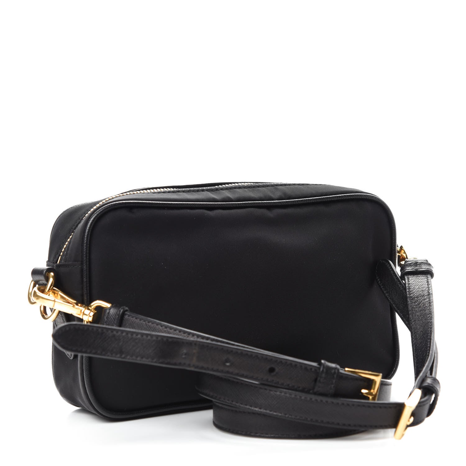 Prada Tessuto Nylon Saffiano Small Crossbody Bag Black 3 of 11