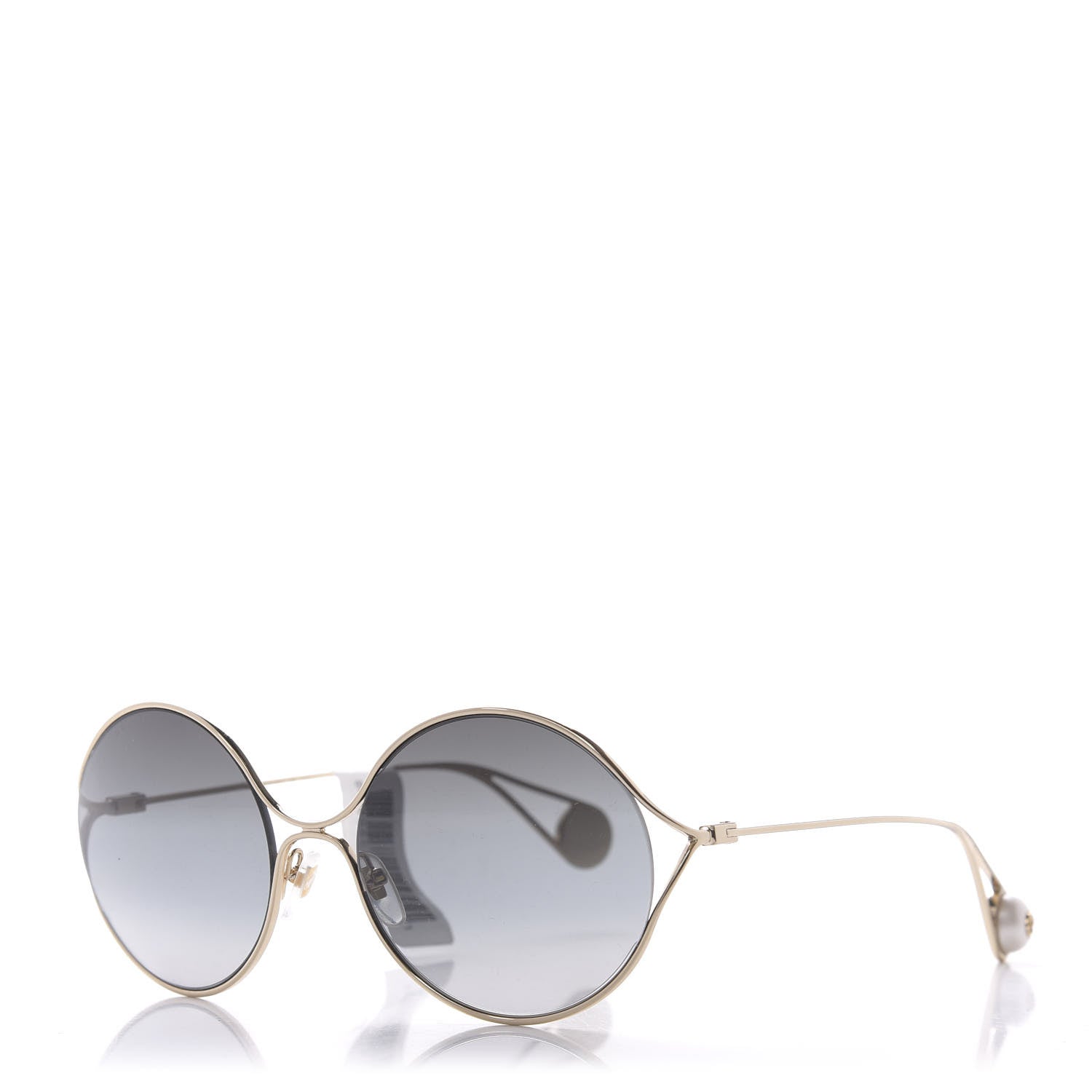 Gucci Round Pearl Tip Sunglasses GG0253S Gold 1 of 8