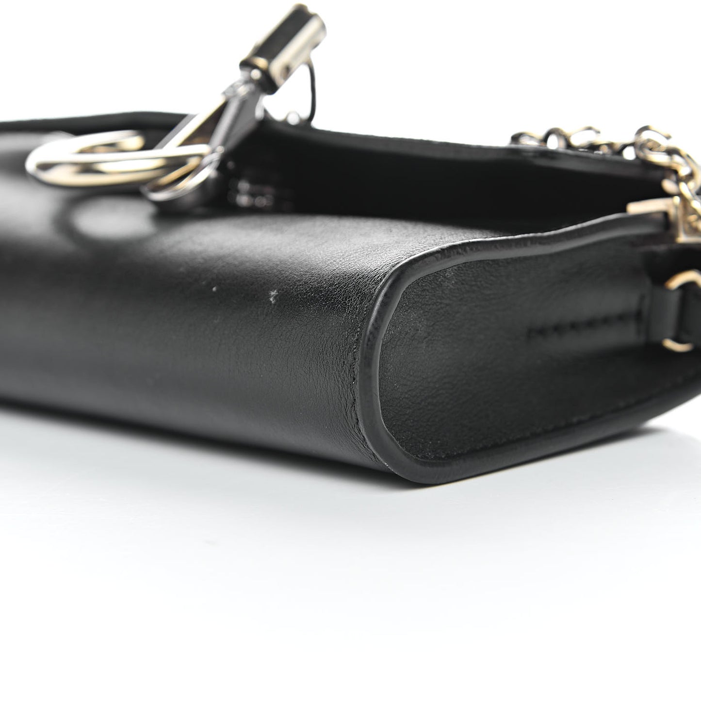 Suede Calfskin Mini Faye Shoulder Bag Black