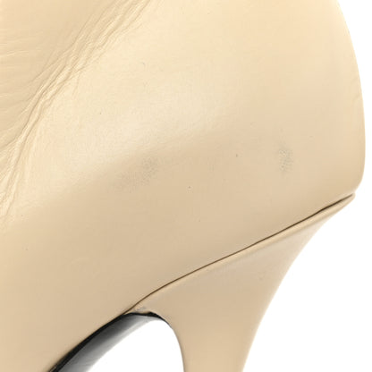 Saint Laurent Smooth Calfskin Linda 100 Knee High Boots 39 Eggshell 7 of 12