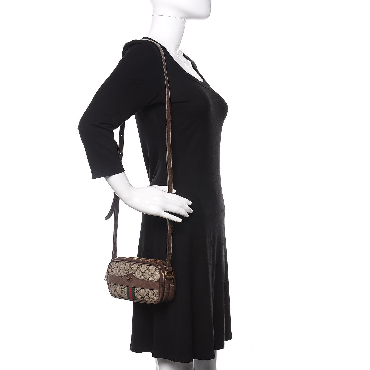 Gucci GG Supreme Monogram Web Mini Ophidia GG Bag Brown 3 of 12