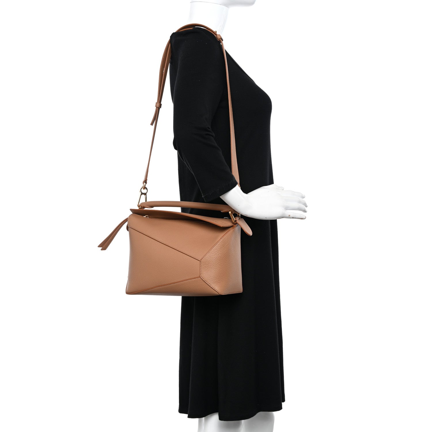Loewe Grained Calfskin Small Puzzle Edge Bag Toffee 2 of 9