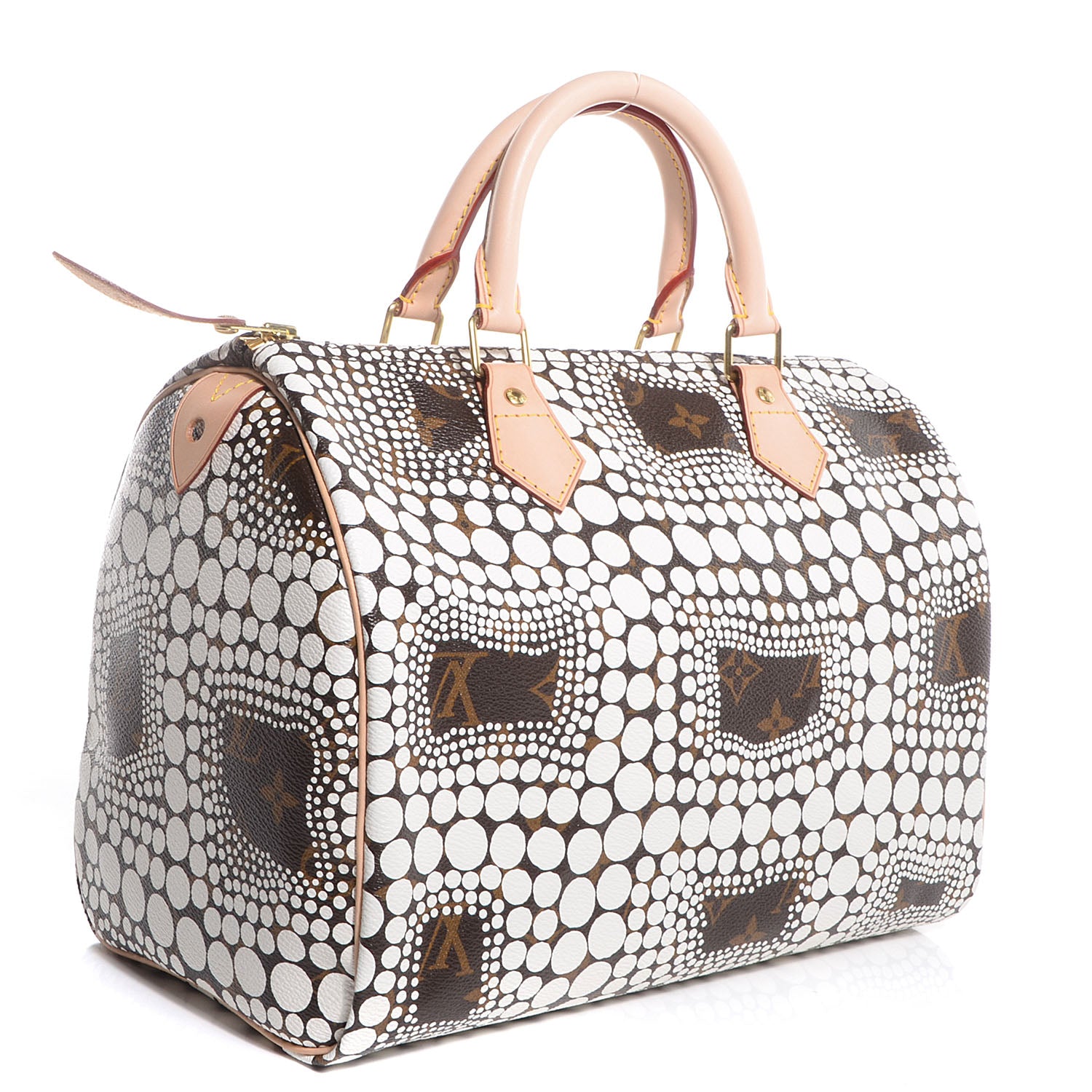 Louis Vuitton Monogram Kusama Town Speedy 30 White 3 of 7