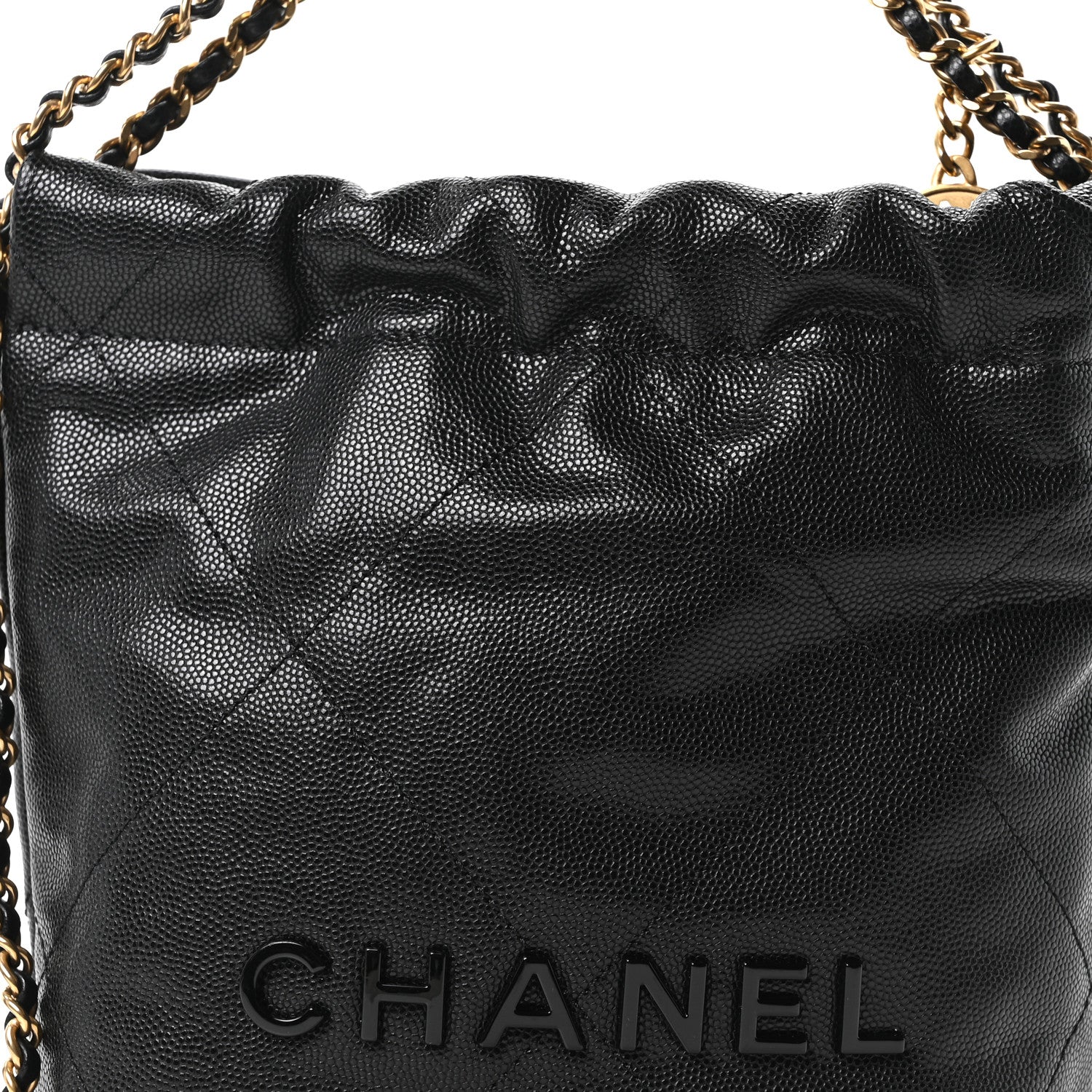 Chanel Shiny Caviar Quilted Monochrome Mini Chanel 22 Black 8 of 11