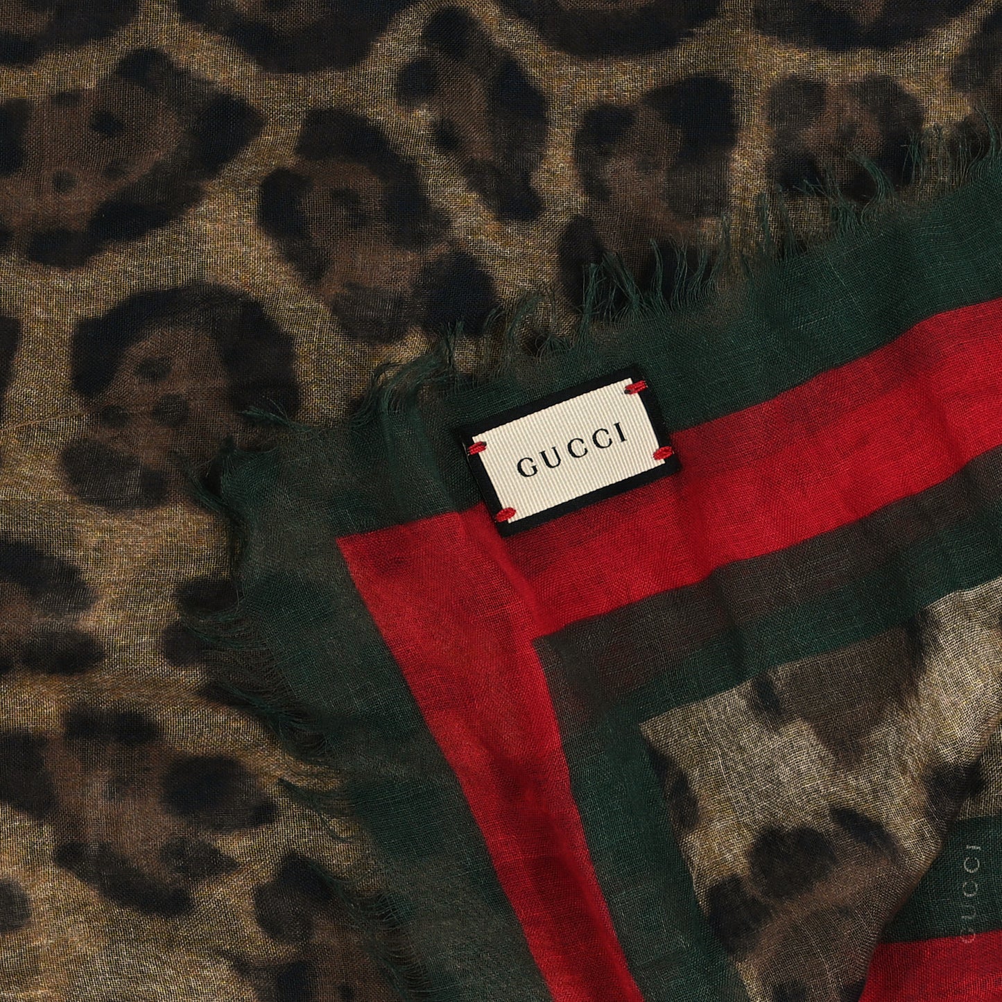Modal Silk Leopard Web Print Scarf