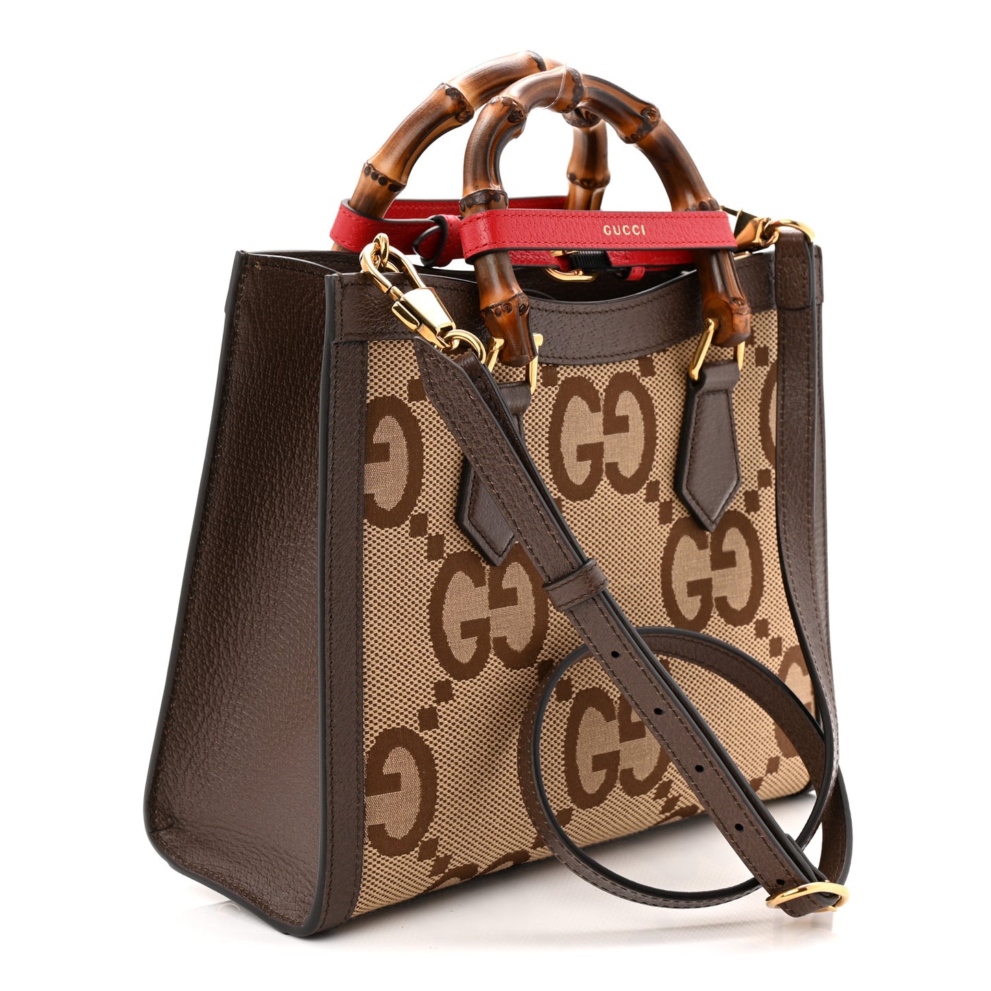 Monogram Jumbo GG Textured Dollar Calfskin Small Diana Tote Bag Camel Ebony New Acero Pomegranate Red