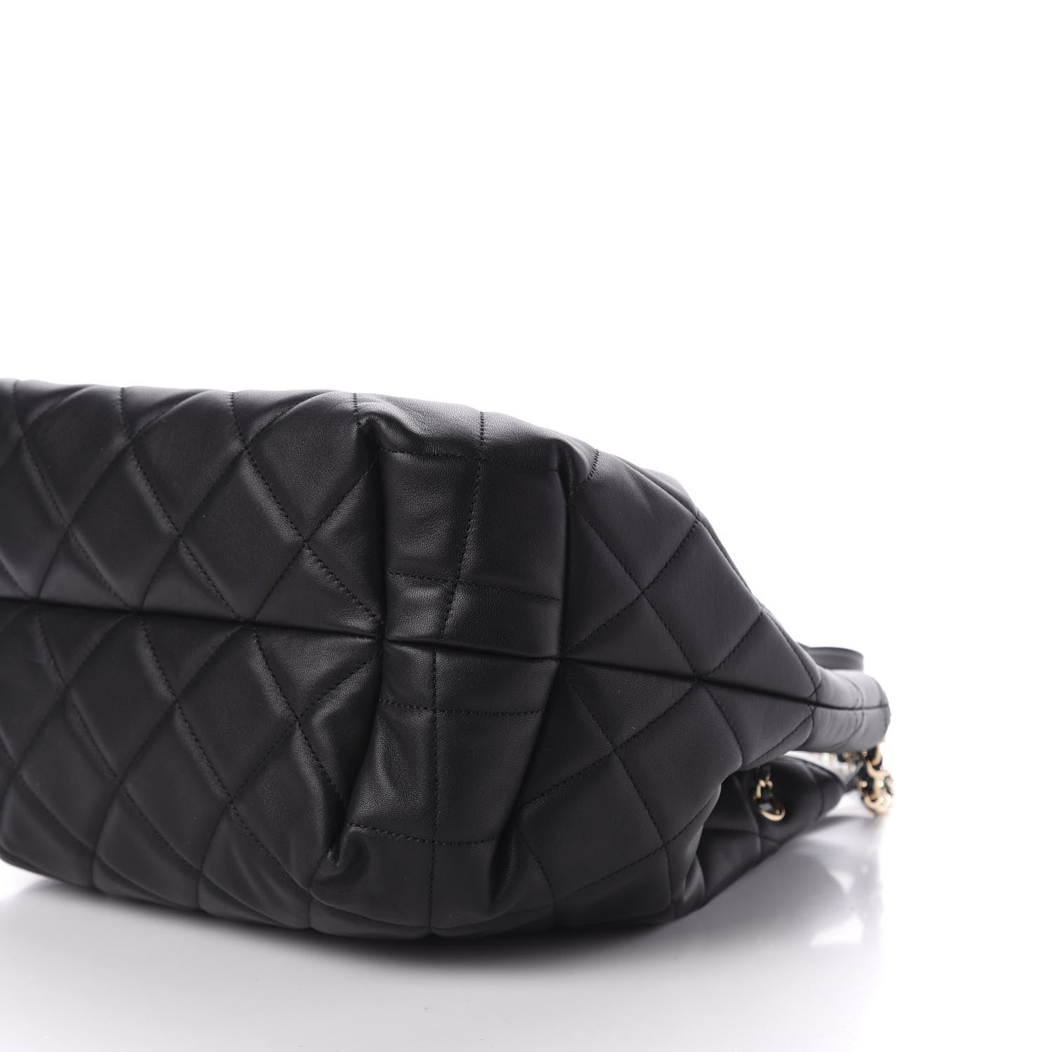 Chanel Lambskin Quilted CC Dweller Drawstring Tote Black 7 of 11