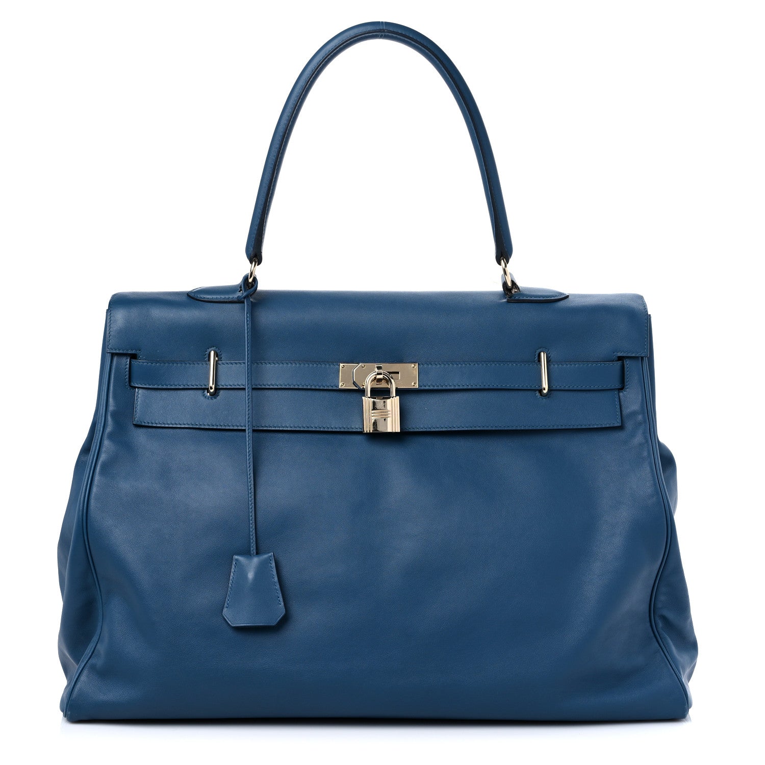 Hermes Veau Sikkim Kelly Relax 50 Bleu Thalassa 1 of 17