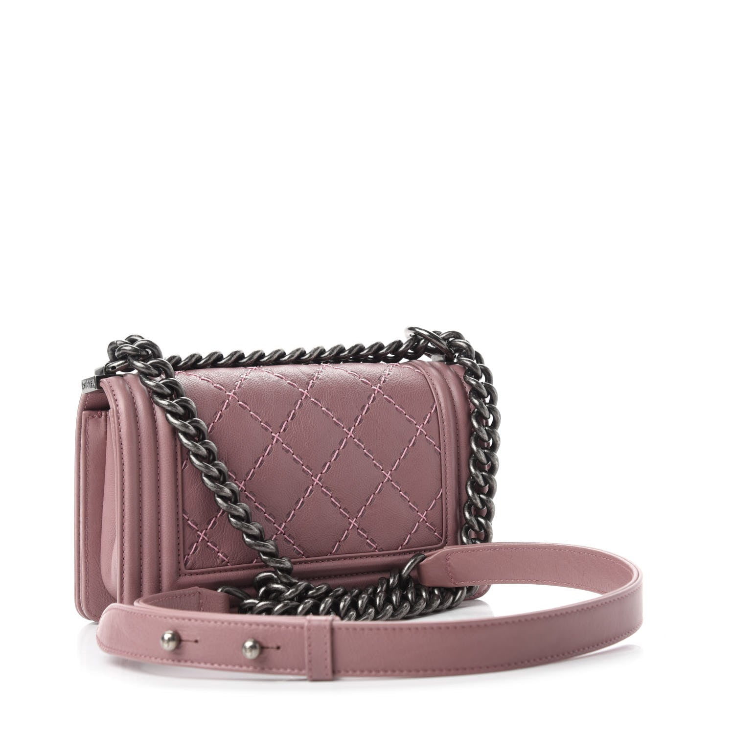 Chanel Calfskin Double Stitch Small Boy Flap Light Purple 4 of 12