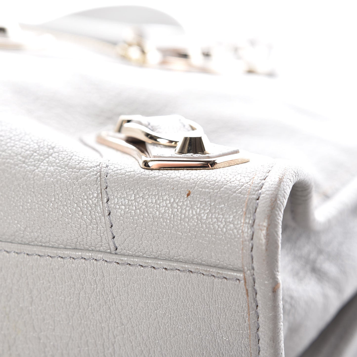 Chevre Gold Metallic Edge Hardware City Gris Perle