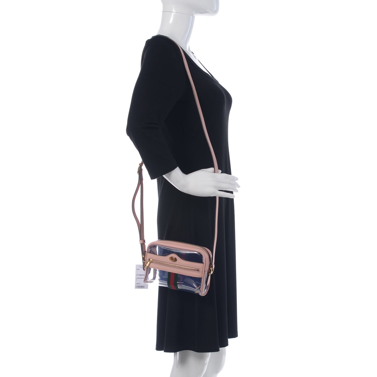 Vinyl Web Mini Ophidia Transparent Shoulder Bag Perfect Pink