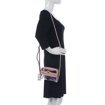 Gucci Vinyl Web Mini Ophidia Transparent Shoulder Bag Perfect Pink 2 of 6