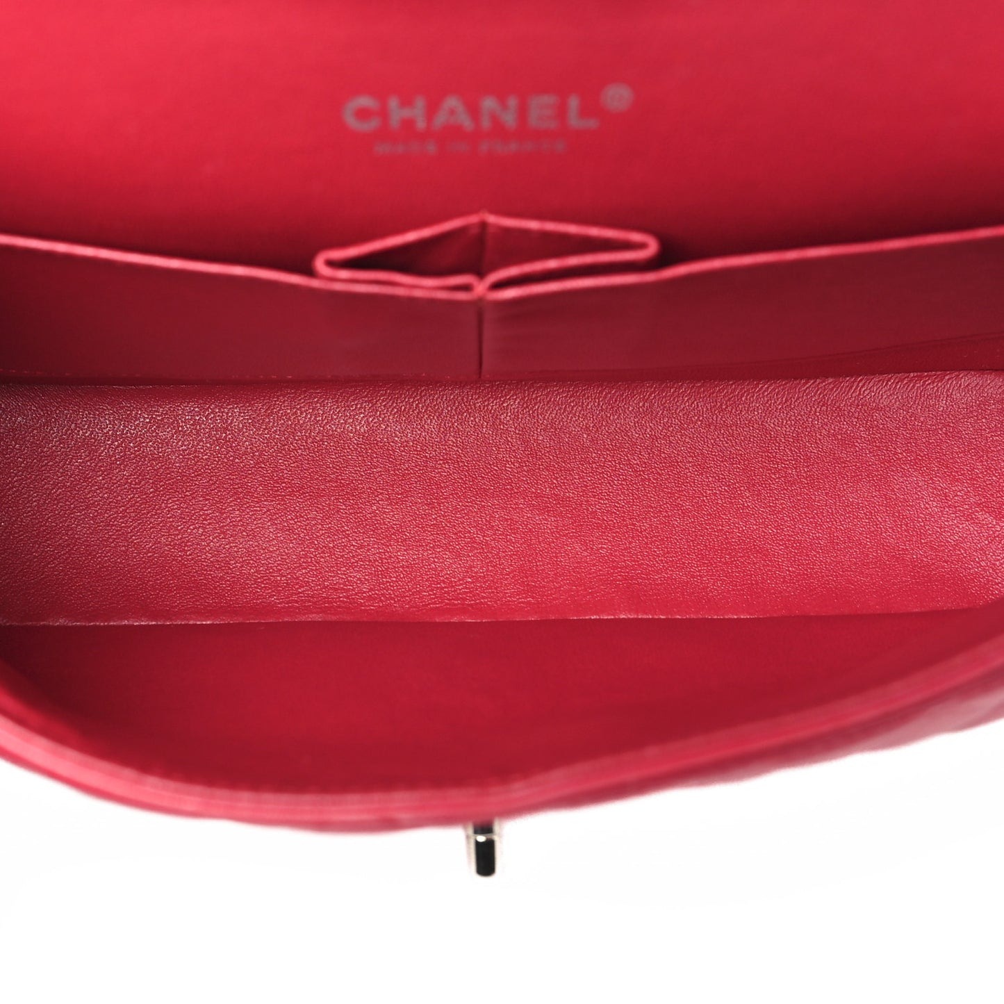 Lambskin Quilted Medium Double Flap Dark Pink