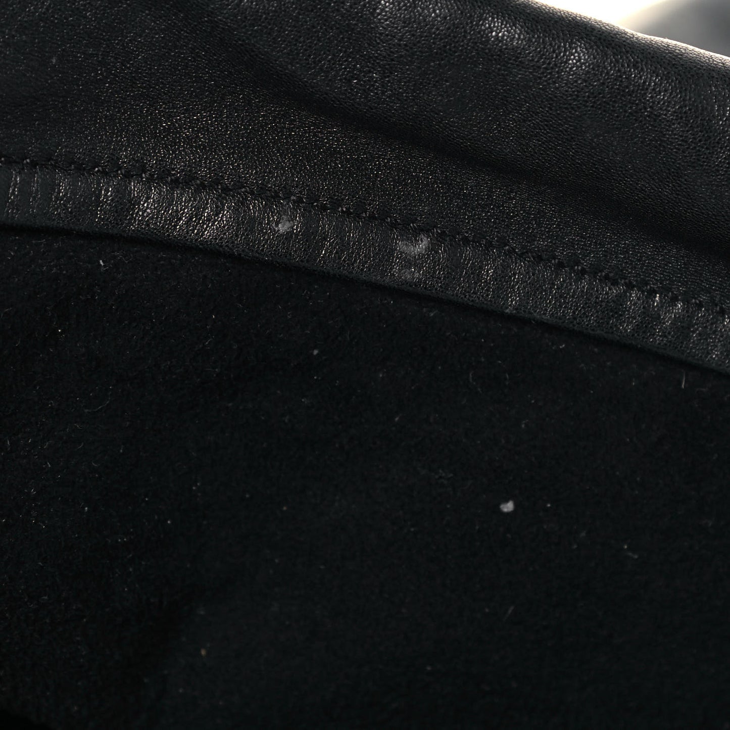 Lambskin Teddy Drawstring Bag Black