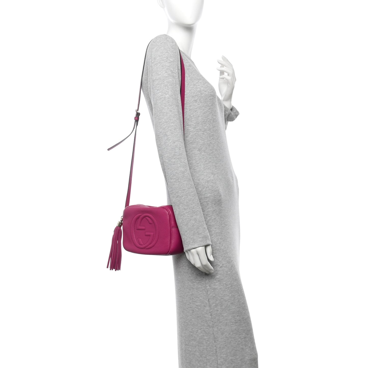 Pebbled Calfskin Small Soho Disco Bag Bright Bouganville