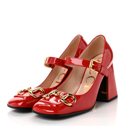 Gucci Patent Womens Horsebit Mid-Heel Mary Jane Pumps 36.5 Maple Red 3 of 9