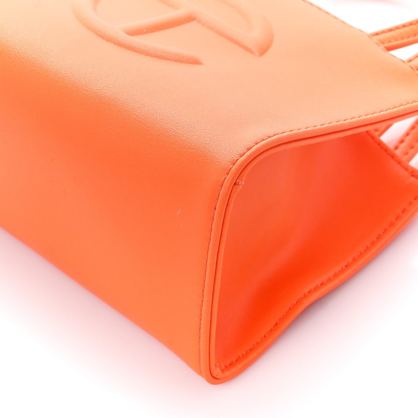 Vegan Leather Small Shopping Bag Orange