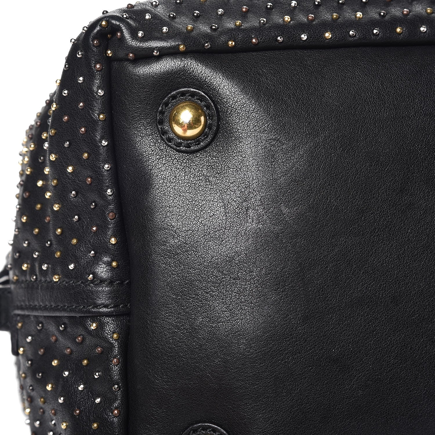 Saint Laurent Calfskin Studded Sac Y Rock Black 8 of 8