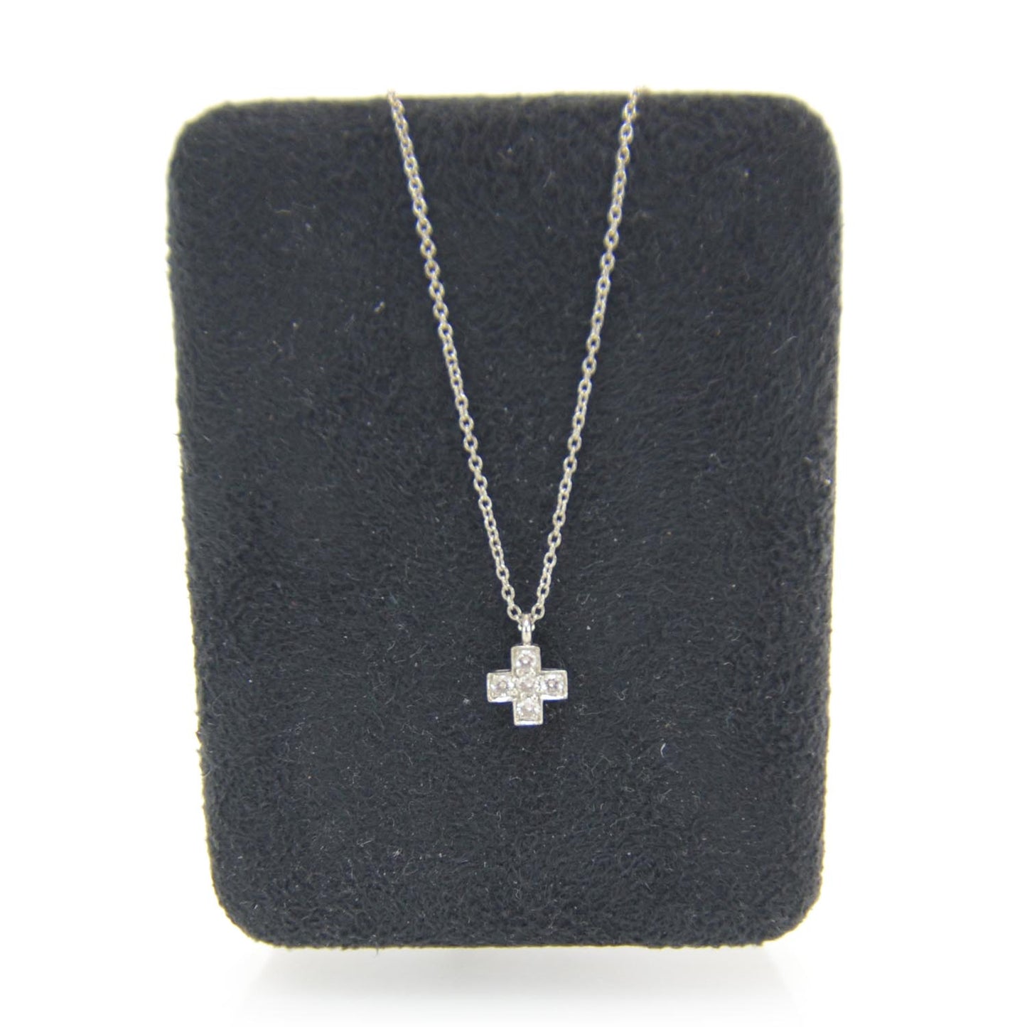 Platinum Diamond Cruciform Cross Pendant Necklace