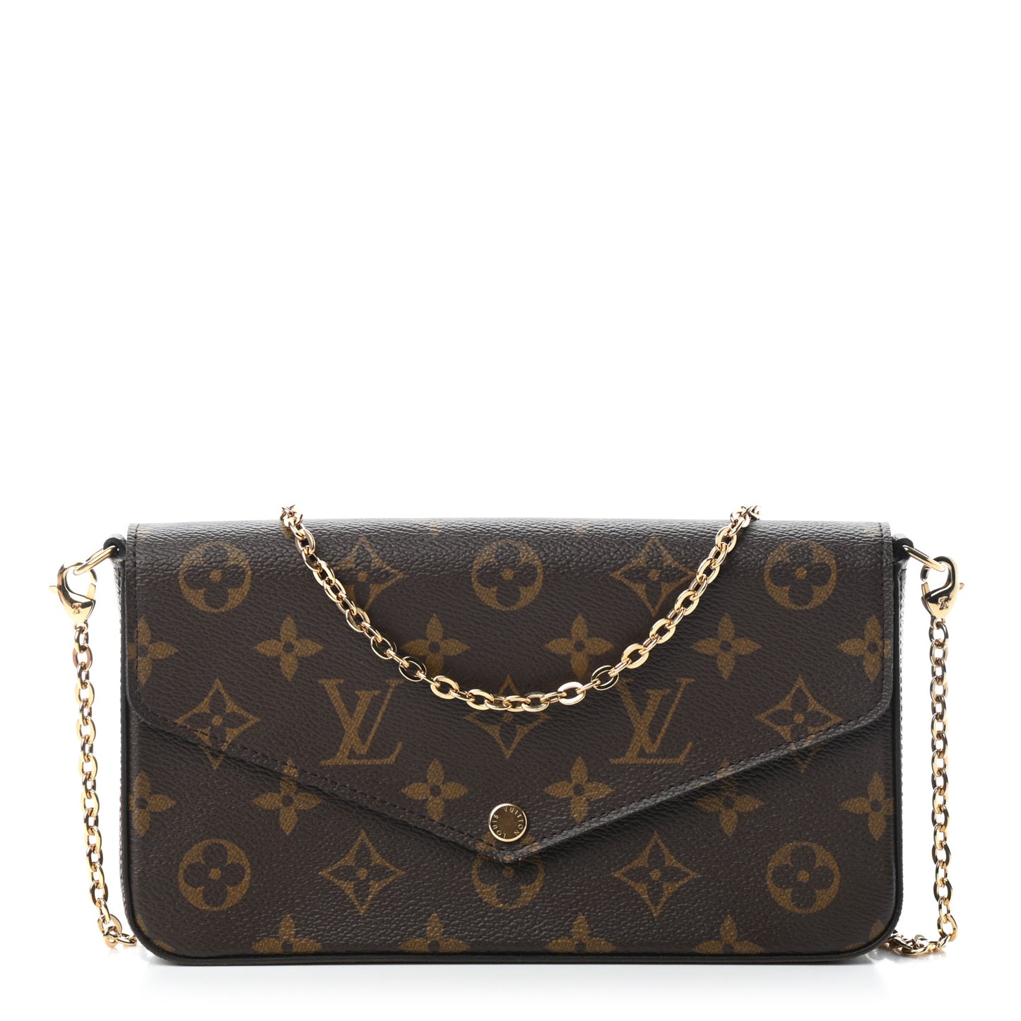Monogram Pochette Felicie Chain Wallet Fuchsia