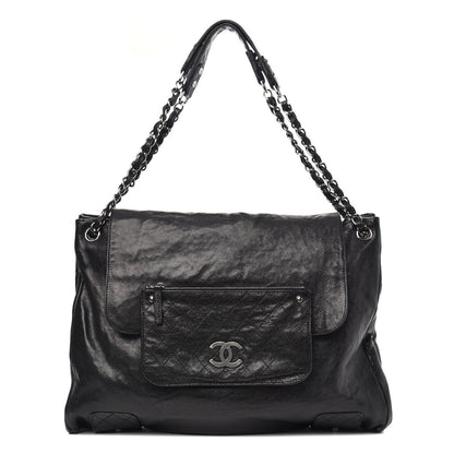 Chanel Glazed Caviar Pocket In The City Tote Black 1 of 11