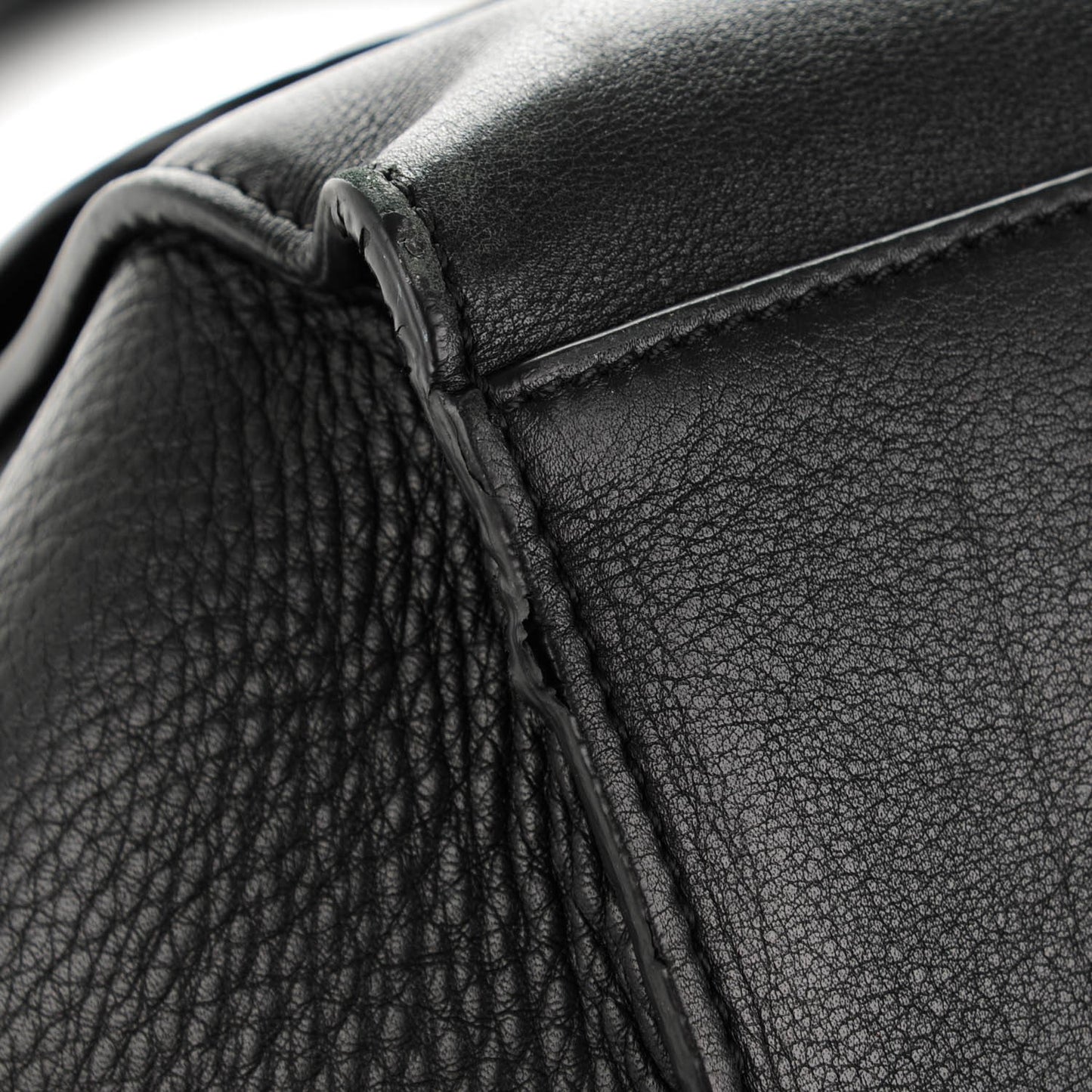 Crocodile Embossed Calfskin Large Trapeze Black